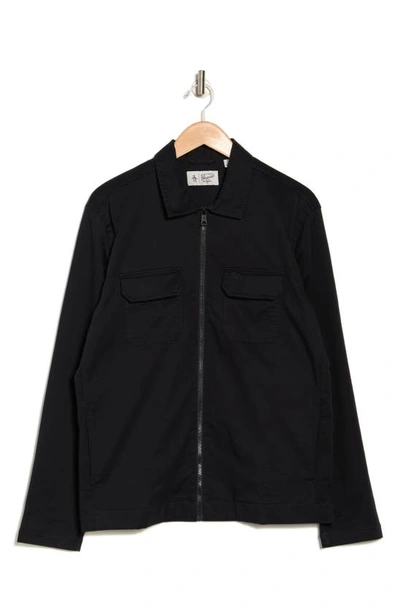 Original Penguin Cotton Twill Jacket In True Black