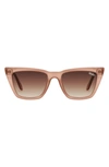 Quay Call The Shots 48mm Gradient Cat Eye Sunglasses In Milky Caramel / Brown