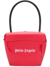 Palm Angels Red And White Padlock Pvc Tote Bag In Red White