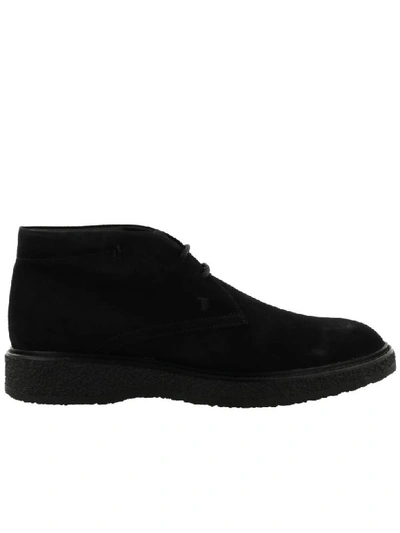 Tod's Polacchino Laced Up Shoes In Black