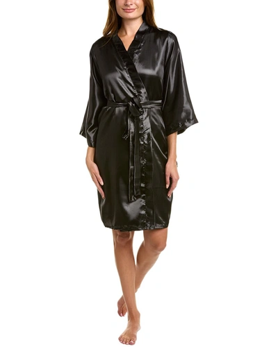 Anna Kay Sabrina Silk-blend Robe In Black