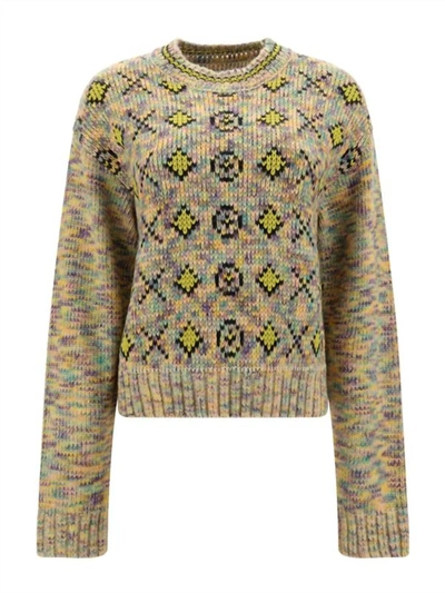 Re/done 50s Crewneck Sweater In Xo Rainbow In Multi