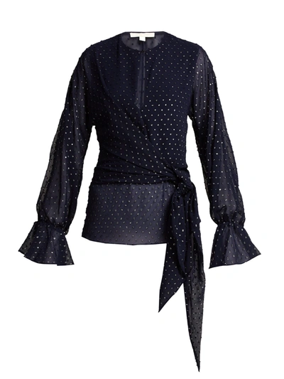 Simkhai Tie-front Blouse In Dark Blue