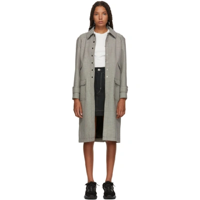Alexa Chung Black & White Micro Houndstooth Coat In Blk & Wht