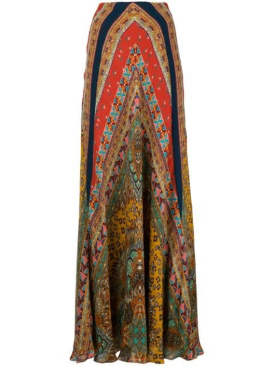 Etro Milano Paisley-print Silk Maxi Skirt In Neutrals