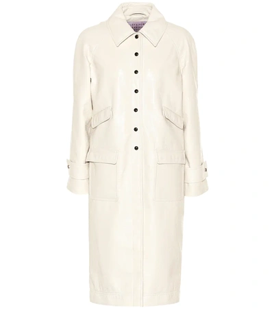Alexa Chung Faux Leather Coat In White