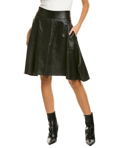 Snider Knight Leather Wool-blend Skirt In Black
