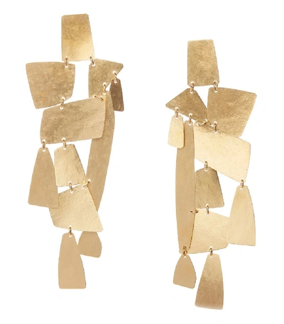 Annie Costello Brown Mika Xl Geometric Earrings In Gold