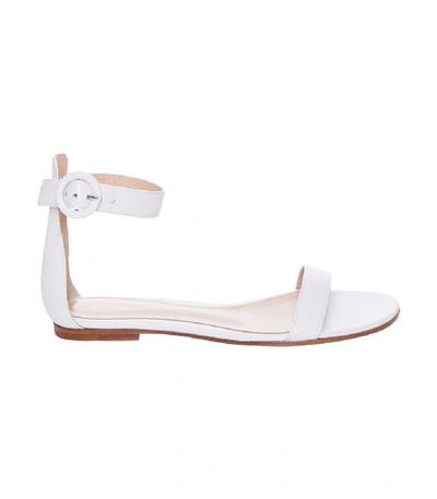 Gianvito Rossi Flat Ankle Strap Sandals In White