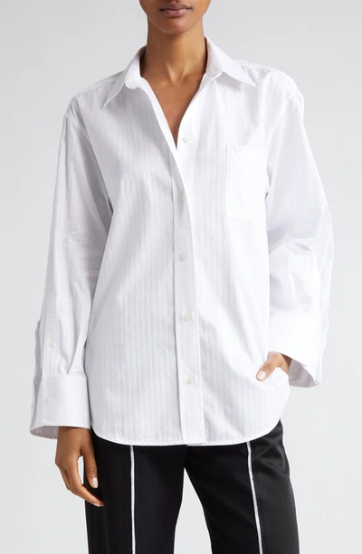 Victoria Beckham Long-sleeve Cotton Poplin Shirt In White
