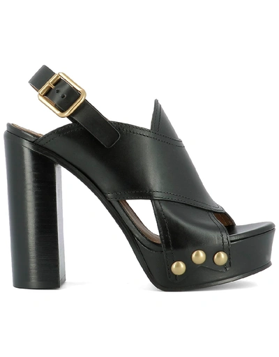 Chloé Black Leather Sandals
