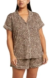 Nordstrom Moonlight Eco Short Pajamas In Beige Leopard Spots