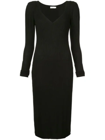 A.l.c Dafne Puff Shoulder Body-con Dress In Black