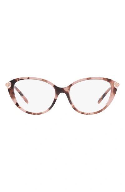 Michael Kors Savoie 53mm Cat Eye Optical Glasses In Pink Tortoise