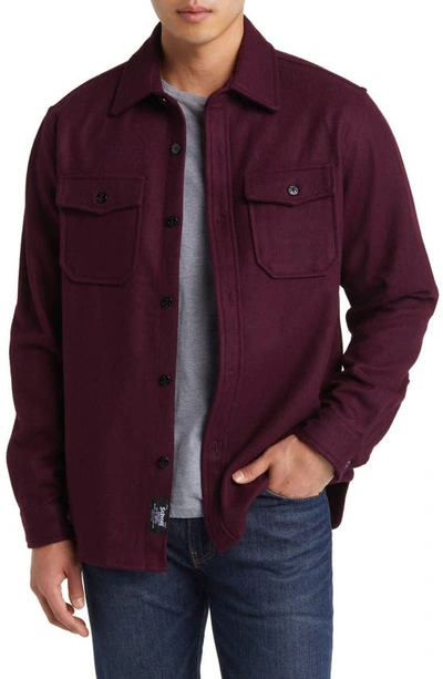 Schott Cpo Wool Blend Work Shirt In Eggplant