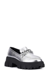 Fashion To Figure Jazelle Lug Sole Loafer In Silver