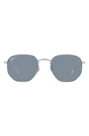 Ray Ban 51mm Polarized Geometric Sunglasses In Silver