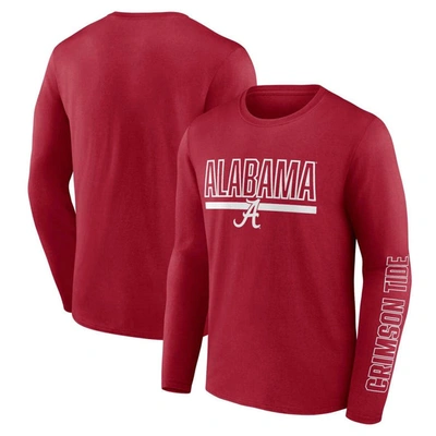 Profile Men's  Crimson Alabama Crimson Tide Big And Tall Two-hit Graphic Long Sleeve T-shirt