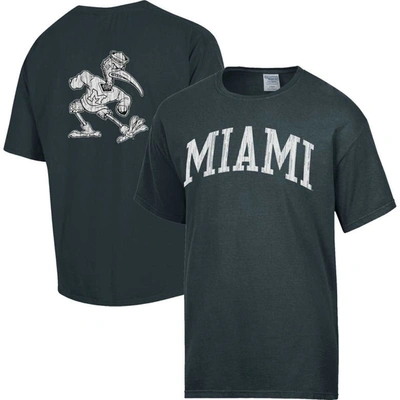 Comfort Wash Charcoal Miami Hurricanes Vintage Arch 2-hit T-shirt