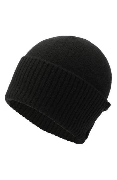 Kate Spade Bow Accent Wool Beanie In Black