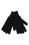 Kate Spade Bow Detail Wool Gloves In Black