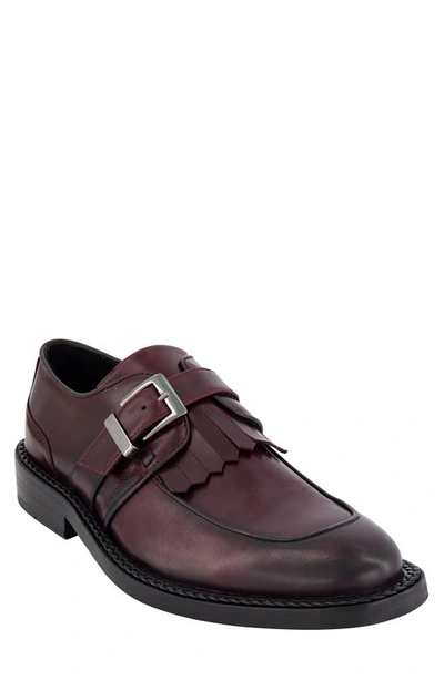 Karl Lagerfeld Monk Strap Kiltie Loafer In Wine