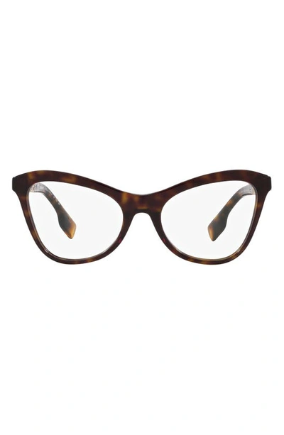 Burberry Angelica 54mm Cat Eye Optical Glasses In Dk Havana