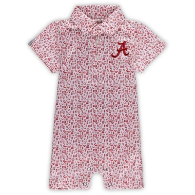 Garb Babies' Infant  White Alabama Crimson Tide Crew All-over Print Polo Bodysuit