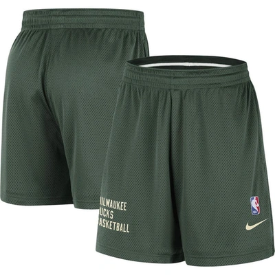 Nike Unisex  Hunter Green Milwaukee Bucks Warm Up Performance Practice Shorts