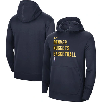 Nike Men's And Women's  Navy Denver Nuggets 2023/24 Performance Spotlight On-court Practice Pullover