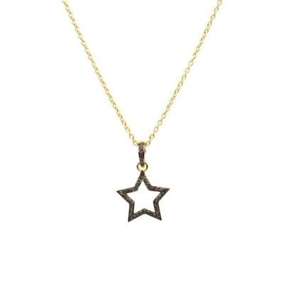 Latelita London Diamond Open Star Necklace Gold