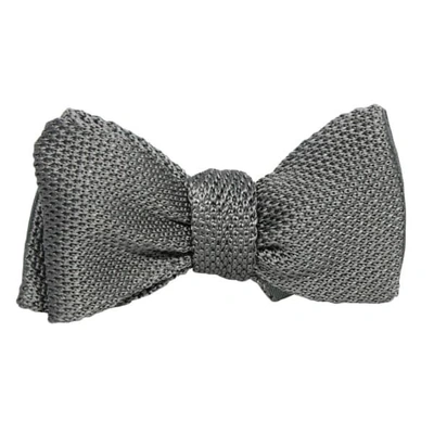 40 Colori Grey Knitted & Woven Silk Butterfly Bow Tie