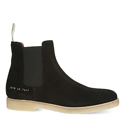 Common Projects Black Chelsea Suede Boots