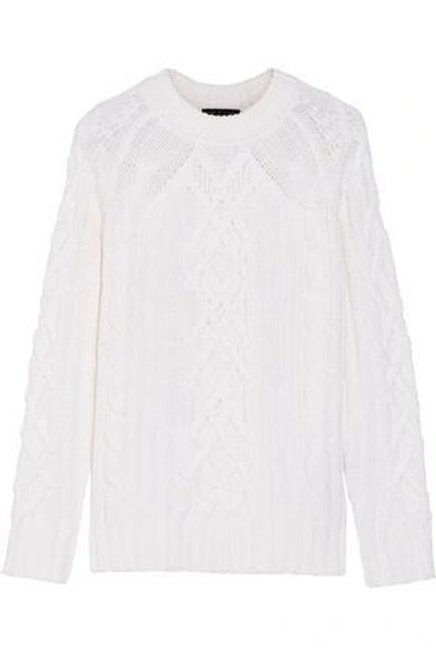 Rag & Bone Woman Kiera Cable-knit Merino Wool And Cotton-blend Sweater Ivory