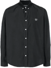 Kenzo Button Down Tiger Shirt In Black