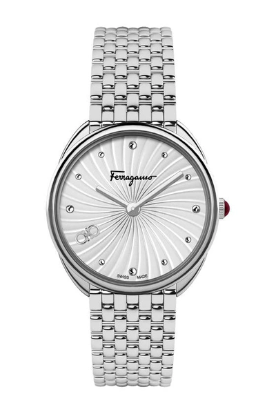 Ferragamo Stainless Steel Woven Bracelet Watch, 34mm