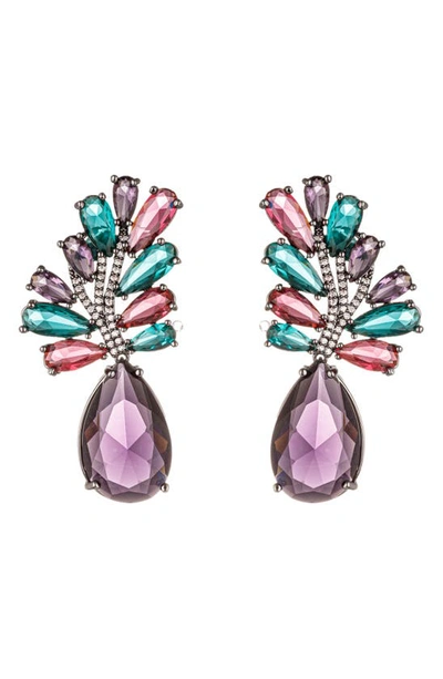 Eye Candy Los Angeles Angelina Cz Drop Earrings In Multi