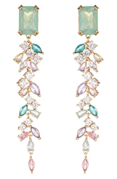 Eye Candy Los Angeles Lina Cz Linear Drop Earrings In Gold