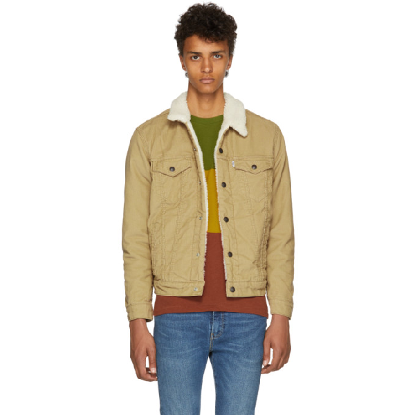 levi's sherpa trucker beige