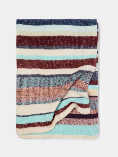 The Elder Statesman Striped Cashmere Blanket In Multi