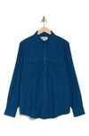 Original Penguin Jasper Chest Flap Pocket Flannel Shirt In Classic Blue