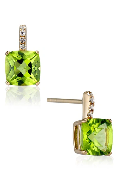 House Of Frosted Topaz Pavé Drop Earrings In Gold/green