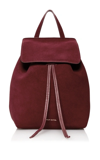 Mansur Gavriel Mini Backpack In Red In Rococo Suede
