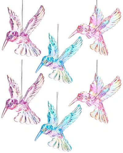Kurt Adler 3.5in Iridescent Hummingbird Christmas Ornaments In Multicolor