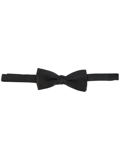 Saint Laurent Pre-tied Silk Bow Tie In Black