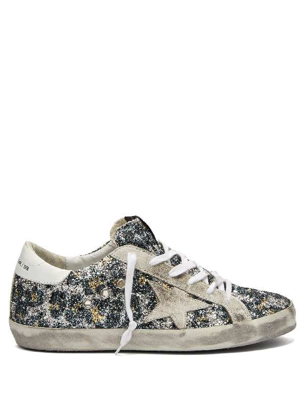 golden goose glitter leopard sneakers