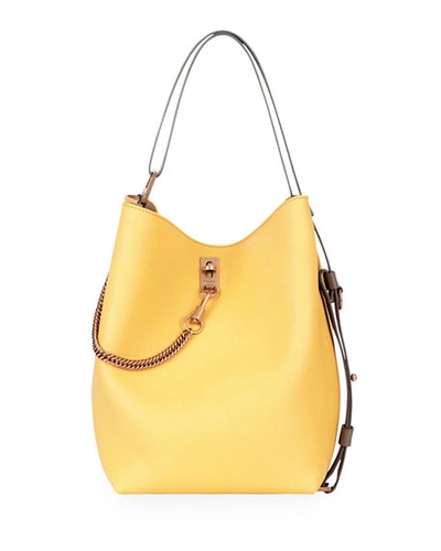 Givenchy Gv Medium Leather Bucket Bag In Yellow