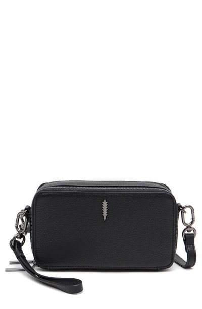 Thacker Ronnie Pebbled Leather Crossbody Bag In Black
