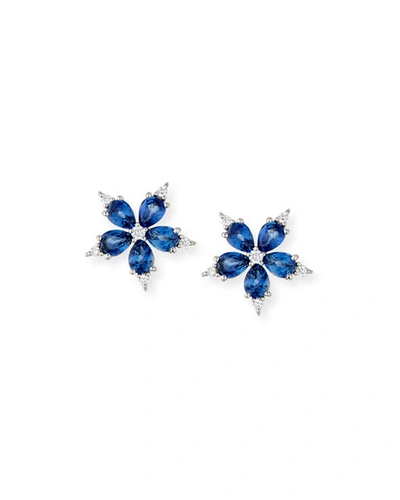 Paul Morelli Small Stellanise Blue Sapphire & Diamond Stud Earrings