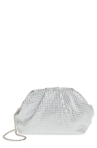 Nina Crystal Frame Satchel In Silver